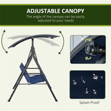 3-Seat Outdoor Patio Swing Chair-Dark Blue 38714122
