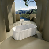 67" Freestanding Solid Surface Bathtub, Luxury Engineered Stone Resin Freestanding Soaking Bathtub W157378890