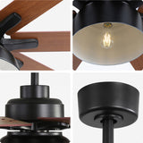 52 Inch Ceiling Fan With 6 Speed Wind 8 Dual Colors Blades Remote Control Reversible DC Motor With W934P208510