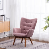 Leiria Contemporary Silky Velvet Tufted Accent Chair with Ottoman, Mauve T2574P164274