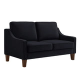 Modern Loveseat sofa for Living Room, Upholstered Velvet Small Couch with Wooden Legs for Livingroom W2186P143469