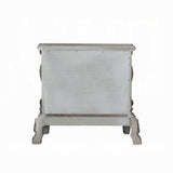 Solid Wood Nightstand with 2 Drawers in Vintage Bone White Finish B016P256472