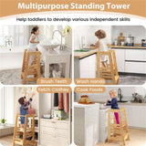 Bamboo Kids Step Stool - Frees Parents Hands Dishes), Teaches Independence 12881608