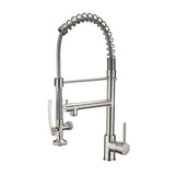 Commercial Kitchen Faucet Pull Down Sprayer Brushed Nickel,Single Handle Kitchen Sink Faucet W1932P172291