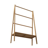 ZNTS Bamboo Ladder Towel Rack with Storage Shelf W2207P147173