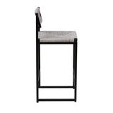 Gray Set of 2 Hand Weave Bars with Back Counter Height Bar Chairs Paper Rope Woven Dining W1757138690