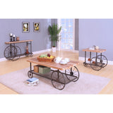 Oak and Antique Grey Sofa Table with Bottom Shelf B062P189205