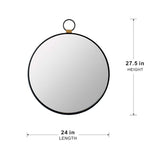 24" x 27" Wall Mirror with Black Frame, Contemporary Minimalist Accent Mirror for Living Room, W2078124367