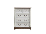 Farmhouse Style 5 Drawer Dresser Chest with Base Wooden Rustic Chest of Drawers, Storage Dresser W2393P252363