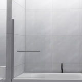 ZNTS Goodyo 31"X55" Bathtub Screen Framless Shower Door Tempered Glass Shower Panel W122343125