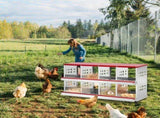 Chicken Nesting Boxes, 8 Compartment Metal Poultry Nest Box Wall Mount for Chickens Hens Ducks, Red 48265147