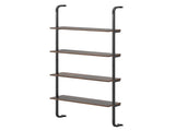 4-Tier Industrial Pipe Bookshelf with Metal Frame Freestanding Display Storage Shelving for Living 83439374