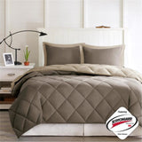 King 3M Scotchgard Diamond Quilting Reversible Down Alternative Comforter Set B03595020