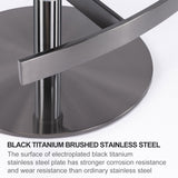 Black Titanium Stainless Steel Bar Stools Swivel Adjustable Height for Kitchen Counter and Dining W2195135503