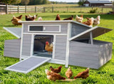 Large Wooden Chicken Coop Outdoor Hen House Poultry Cage for Outdoor with 2 Sides Nesting Boxes W2326P486267
