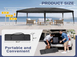 10'x20' Instant Pop Up Canopy Tent Black, 6 Panels 2 Doors 4 Mesh Windows, 28/22mm Powder Coated 43899525