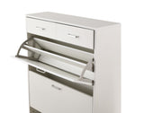 Large size Shoe Cabinet,Free Standing Tipping Bucket Shoe Rack Organizer with 2 Flip Drawers&2 W2516P185160