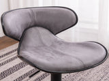 Masaccio Weathered Upholstery Airlift Adjustable Swivel Barstool with Chrome Base, Set of 2, Grey T2574P165092