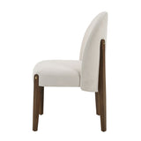 Gamarya White Fabric & Oak Finish Side Chair B2726P285869