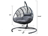 High Quality Outdoor Indoor color PE Wicker Swing Egg chair with Antracite Color Cushion And 62438480