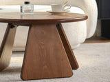 23.23" Round Side, Small Wood Coffee with Three Slanted Legs, Modern Minimalist Accent W3158P540536
