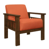 Orange Color Fabric Upholstered 1pc Accent Chair Walnut Finish Wood Durable Modern Home Furniture B011P256311