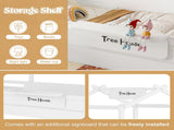 Full Size Floor Bed with Guardrails and Roof, Kids House Floor Bed with a Small Built-in Tray and W1580P396332
