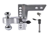 Adjustable Trailer Hitch Aluminum Fit 2.5" Receiver 8" Drop/Rise 18500 LBS 2" & 2-5/16" Dual Ball 17774233