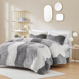 Twin/Twin XL Ombre Shaggy Faux Fur Comforter Set B035P148298