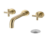 Wall Mounted Bathroom Sink Faucet with Pop-Up Drain 53947669