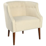 Modern Club Chair with Button-Tufted Back & Tonal Piping Contemporary Upholstered Tub Chair with N767P266718B