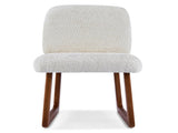 Dining Chair Set of 2, Plush Fabric Upholstered Dining Chairs with Curved Wooden Legs and Beige N779P370775B