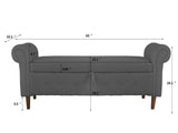 Multifunctional Storage Rectangular Sofa Stool- Gray 12224347