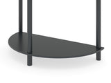 Artisan-Crafted Wave-Pattern Demi-Lune Console Table with Dark Gray Finish,Unique Half Moon Design 68908994