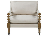 Beige Wooden Accent Chair with Turned Legs B062P145436
