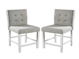 Set of 2 Fabric Counter Height Chair in Antique White and Light Gray B016P156453