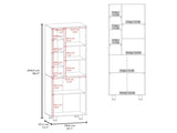 Kitchen Pantry 80.30" H 2 Doors, 9 Shelves, 4 Legs, White - Kitchen B097P395877
