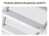 4-Step 52in Pool Ladder Iron Grey Frame White Steps 98777965