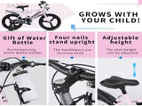 Kids Bike 16 Inch High Carbon Steel Frame, Magnesium Alloy Wheels, Training Wheels with Night 39822147