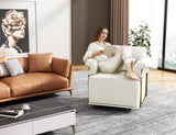 360 Degree Square Swivel Accent Sofa Chair,Fluffy Fabric Lounge Wide Upholstered Reading Chair with W2012P319072