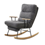 ZNTS Modern Teddy Gliding Rocking Chair with High Back, Retractable Footrest, and Adjustable Back Angle W2012137613