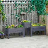 Wooden PlanterFlower shelf,Wood Planter Box-Gray 77839452