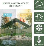 Large Metal Chicken Coop, Walk-in Chicken Run,Galvanized Wire Poultry Chicken Hen Pen Cage, Rabbits W2505P184736