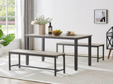 Dining Table Set, Bar Table with 2 Dining Benches, Table Counter with Chairs, Industrial for 60073284
