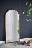 30" x 65" Hand Carved Rose Antique Mirror Frame, Large Arch Mirror Wall Decor for Living Room, W2078126749