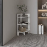 Riga Corner 3-Tier Shelf Side Table 31.7" High , Sofa Table, End Table with Tray B070P234356