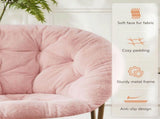 Comfortable Disc Chair Faux Fur Chair for Bedroom, Living Room, Pink 07161263