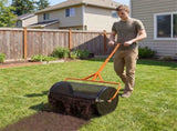 24" Lawn Topdressing Spreader with 0.75"0.5" Mesh, Compost Spreader for Soil Sand Fertilizer Orange 80497758