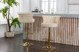 COOLMORE Swivel Bar Stools Set of 2 Adjustable Counter Height Chairs with Footrest for Kitchen, W1539103097