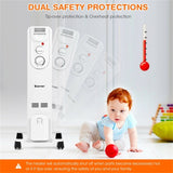 1500W Electric Space Heater - 3 Heating Modes, Silent Operation, Wheel & Handle for Easy Movement, 26901798
